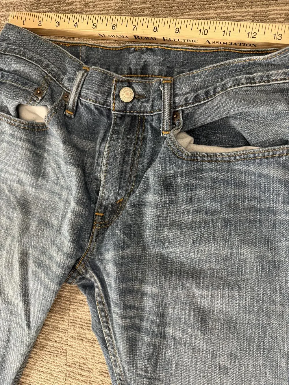 Levis 559 Jeans Mens 32x30 Blue Relaxed Straight Medium Wash Red Tab Zip Fly